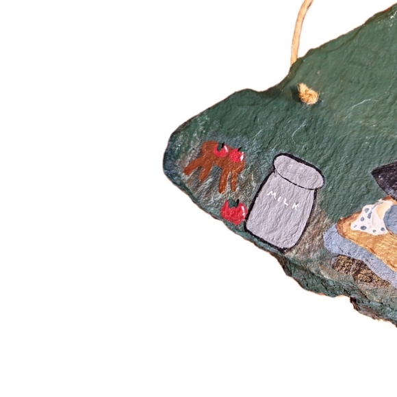 Vintage Hand Painted Slate Sign Primitive Folk Art Country Cottage Wall Decor - Picture 4 of 7